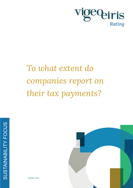 To What Extent Do Companies Report on Their Tax Payments?