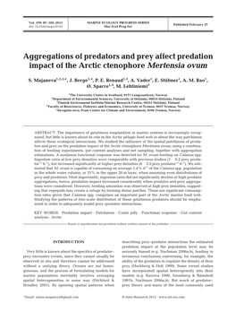 Aggregations of Predators and Prey Affect Predation Impact of the Arctic Ctenophore Mertensia Ovum