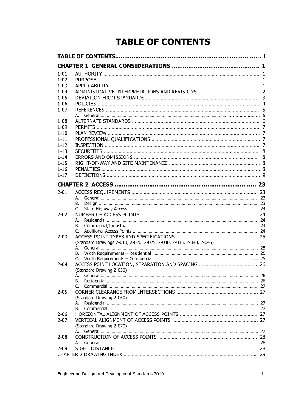 Table of Contents