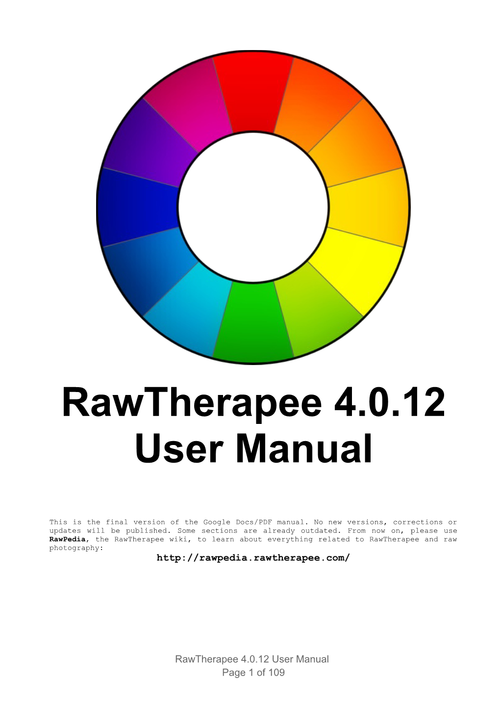 Rawtherapee 4.0.12 User Manual