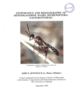 Systematics and Biogeography of Hyptiogastrine Wasps (Hymenoptera: Gasteruptiidae)