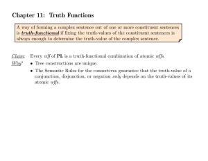 Chapter 11: Truth Functions