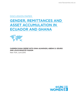 Gender, Remittances and Asset Accumulation in Ecuador and Ghana