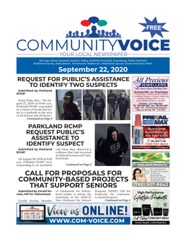 September 22, 2020 CALL for PROPOSALS