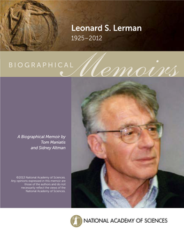 Leonard S. Lerman 1925–2012