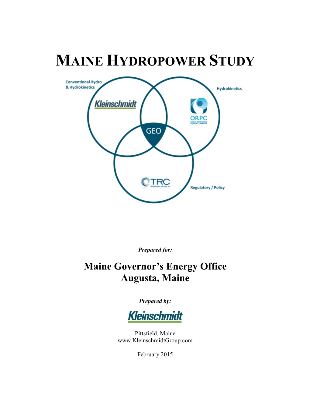 Maine Hydropower Study