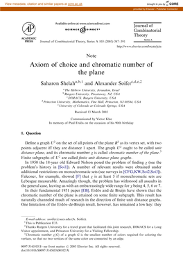 Axiom of Choice and Chromatic Number of the Plane