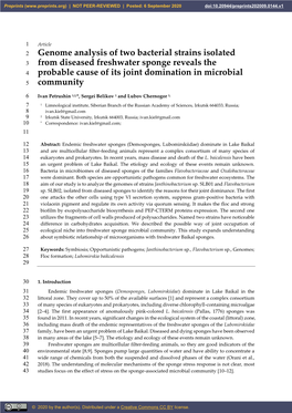 Genome Analysis of Two Bacterial Strains Isolated from Diseased