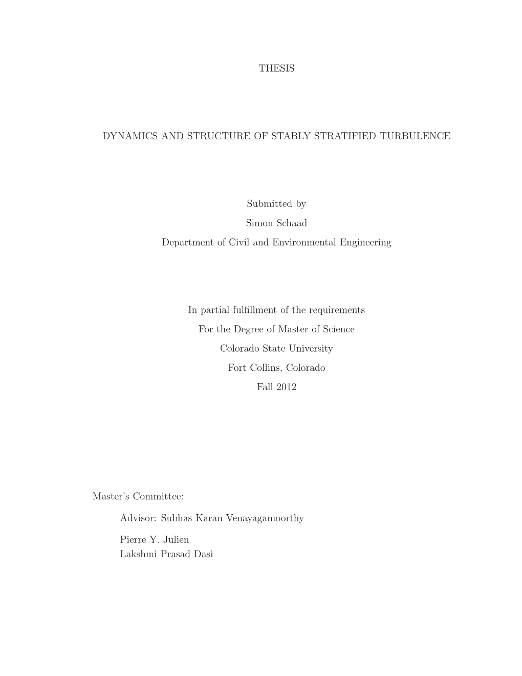 Thesis Dynamics and Structure of Stably