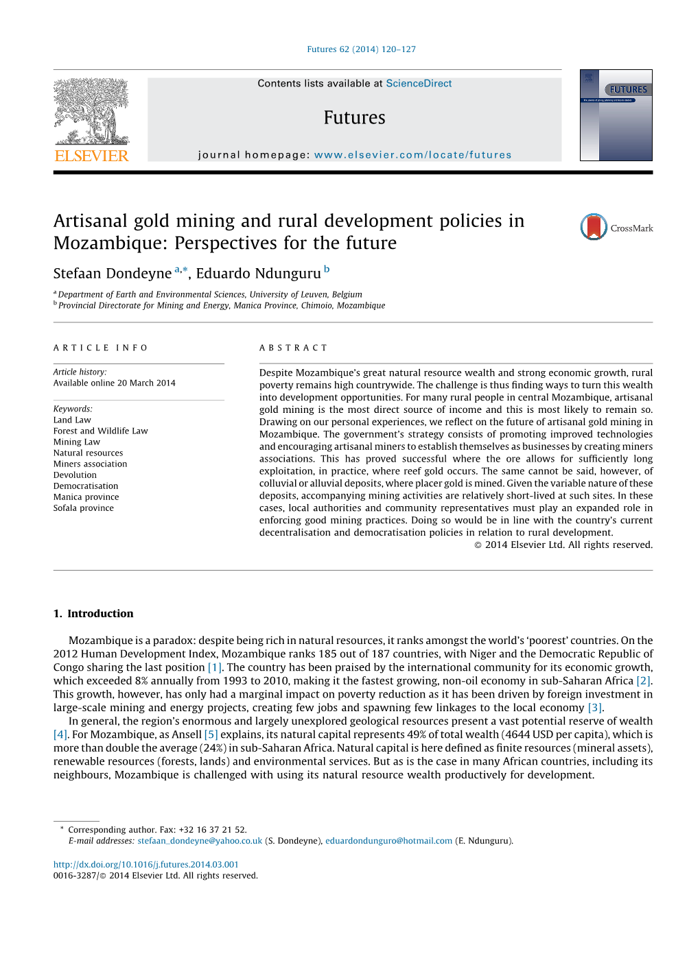 Artisanal Gold Mining and Rural Development Policies in Mozambique