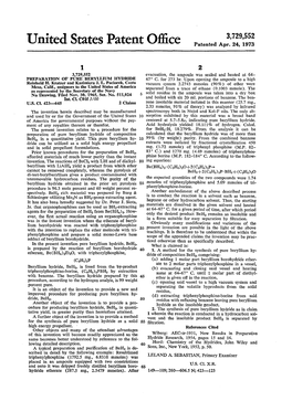 Preparation of Pure Beryllium Hydride of Composition Calculated That the Beryllium Hydride Was of More Than 15 99% (By Weight) Purity