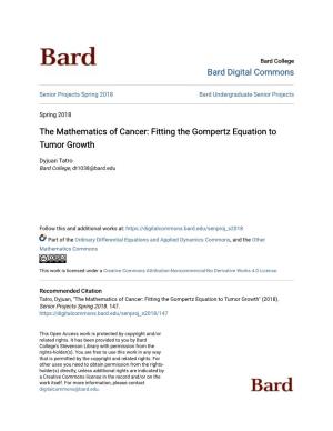 Fitting the Gompertz Equation to Tumor Growth