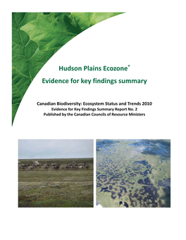 Hudson Plains Ecozone + Evidence for Key Findings Summary