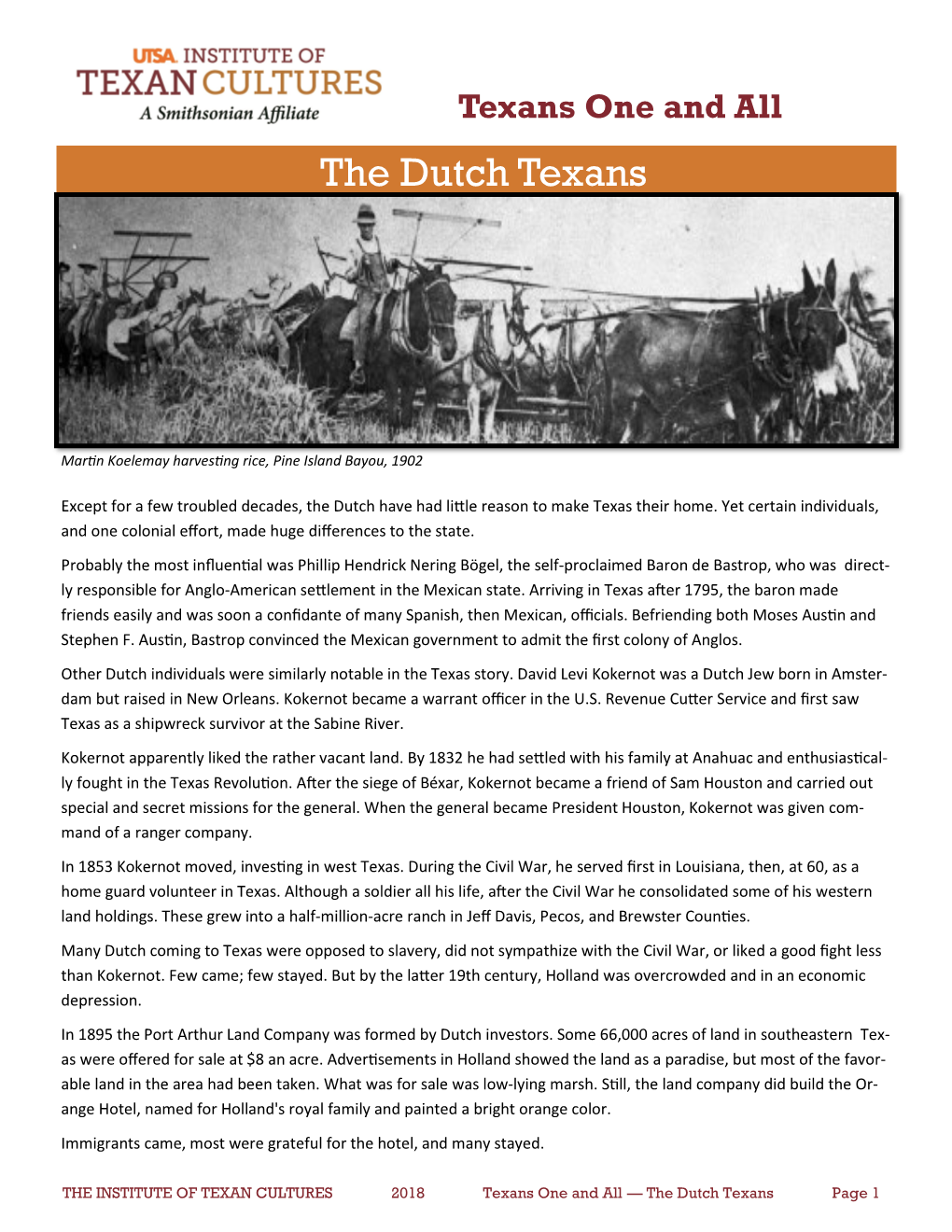 The Dutch Texans