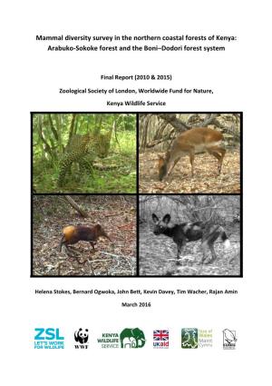Kenya A-S and B-D Mammal Survey Report (2010-2015)