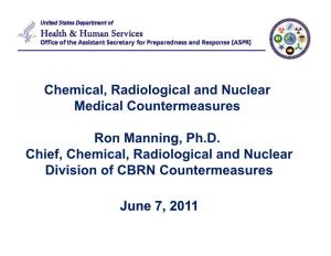 Chemical, Radiological and Nuclear Medical Countermeasures