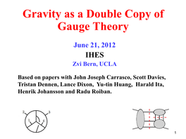 Gravity As a Double Copy of Gauge Theory