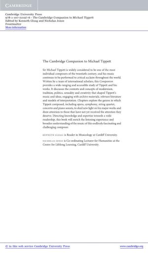 The Cambridge Companion to Michael Tippett Edited by Kenneth Gloag and Nicholas Jones Frontmatter More Information