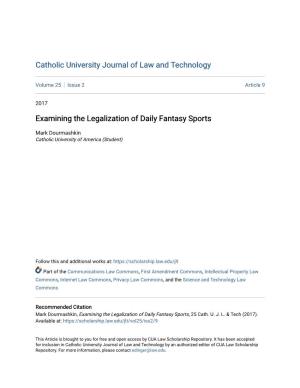 Examining the Legalization of Daily Fantasy Sports