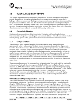 Final Alternatives Analysis Report 4.0 – Tunnel Feasibility Review