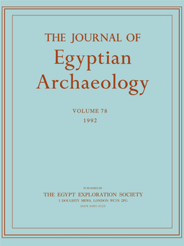 Journal of Egyptian Archaeology, Vol. 78, 1992