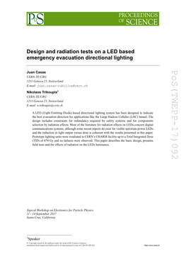 Design and Radiation Tests on a LED Based Emergency Evacuation