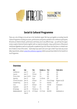 Social & Cultural Programme