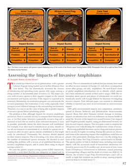 Assessing the Impacts of Invasive Amphibians by Alexander Rebelo1 & John Measey2