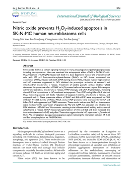 Nitric Oxide Prevents H2O2-Induced Apoptosis in SK-N-MC Human Neuroblastoma Cells Yeong-Min Yoo, Eui-Man Jung, Changhwan Ahn, Eui-Bae Jeung