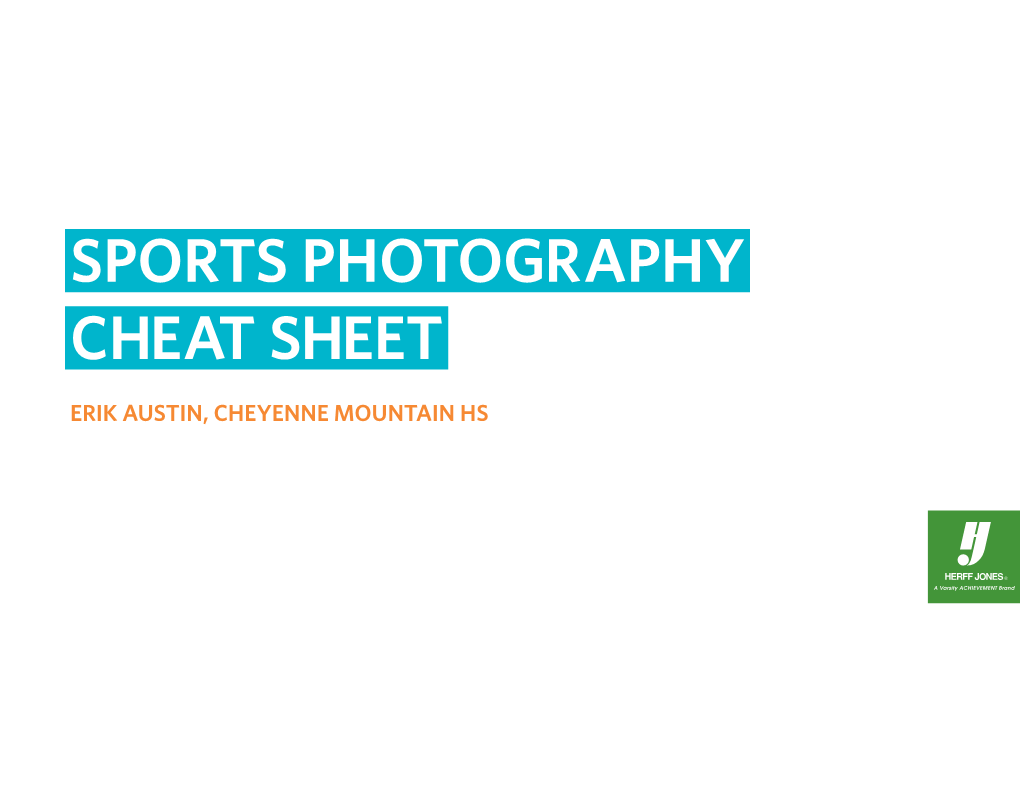 Sports Photography Cheat Sheet