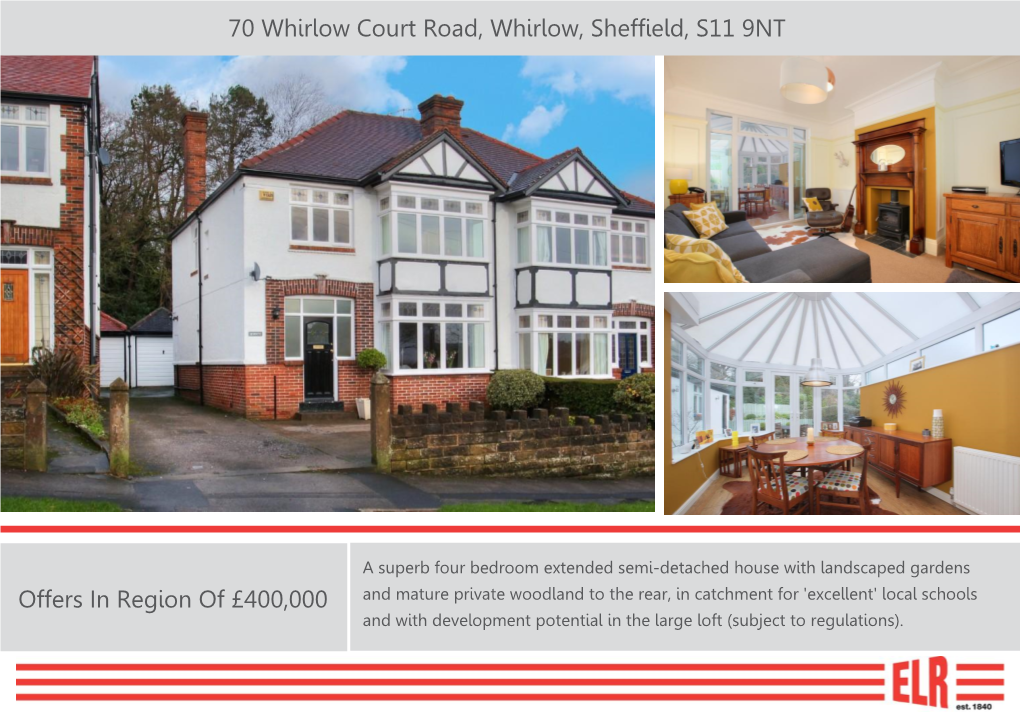 70 Whirlow Court Road, Whirlow, Sheffield, S11 9NT Offers in Region
