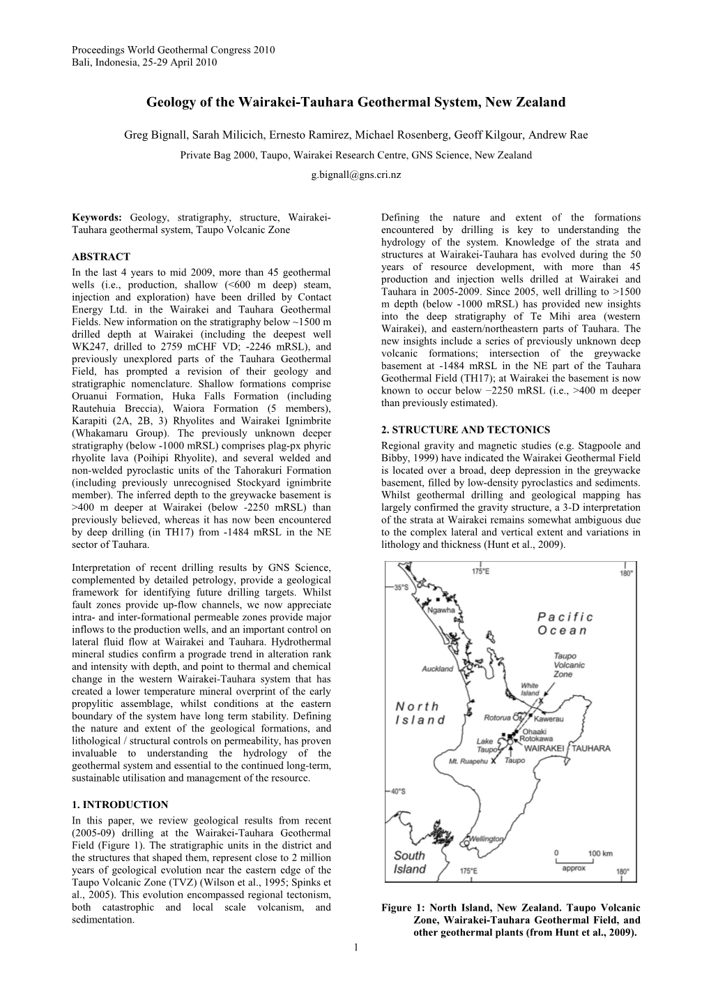 Geology of the Wairakei-Tauhara Geothermal System, New Zealand