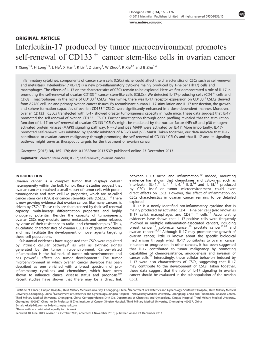 Cancer Stem-Like Cells in Ovarian Cancer