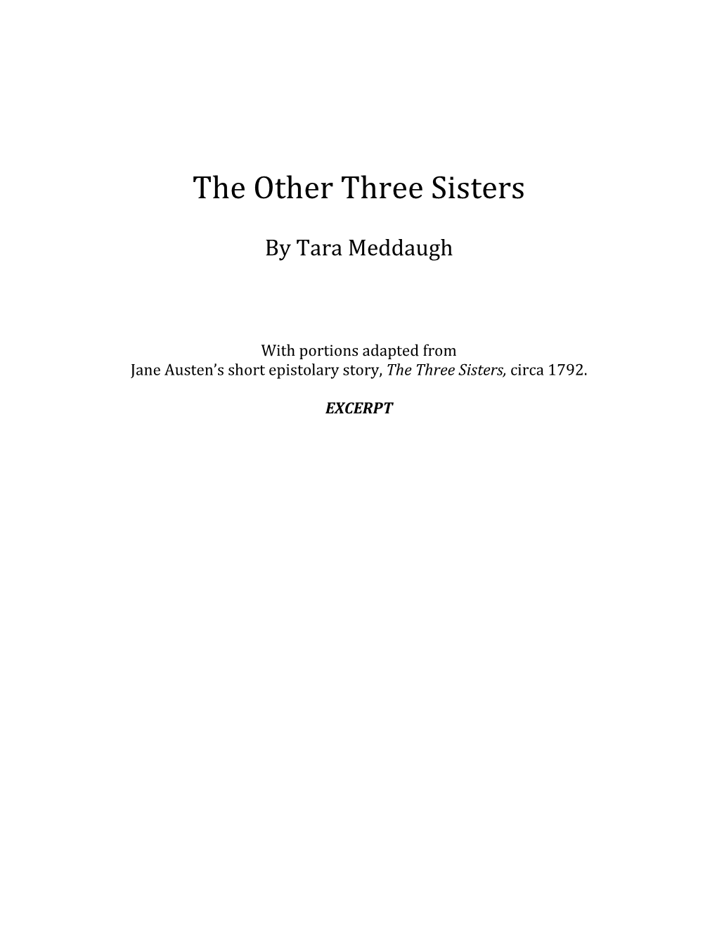 Excerpt of the Other Three Sisters