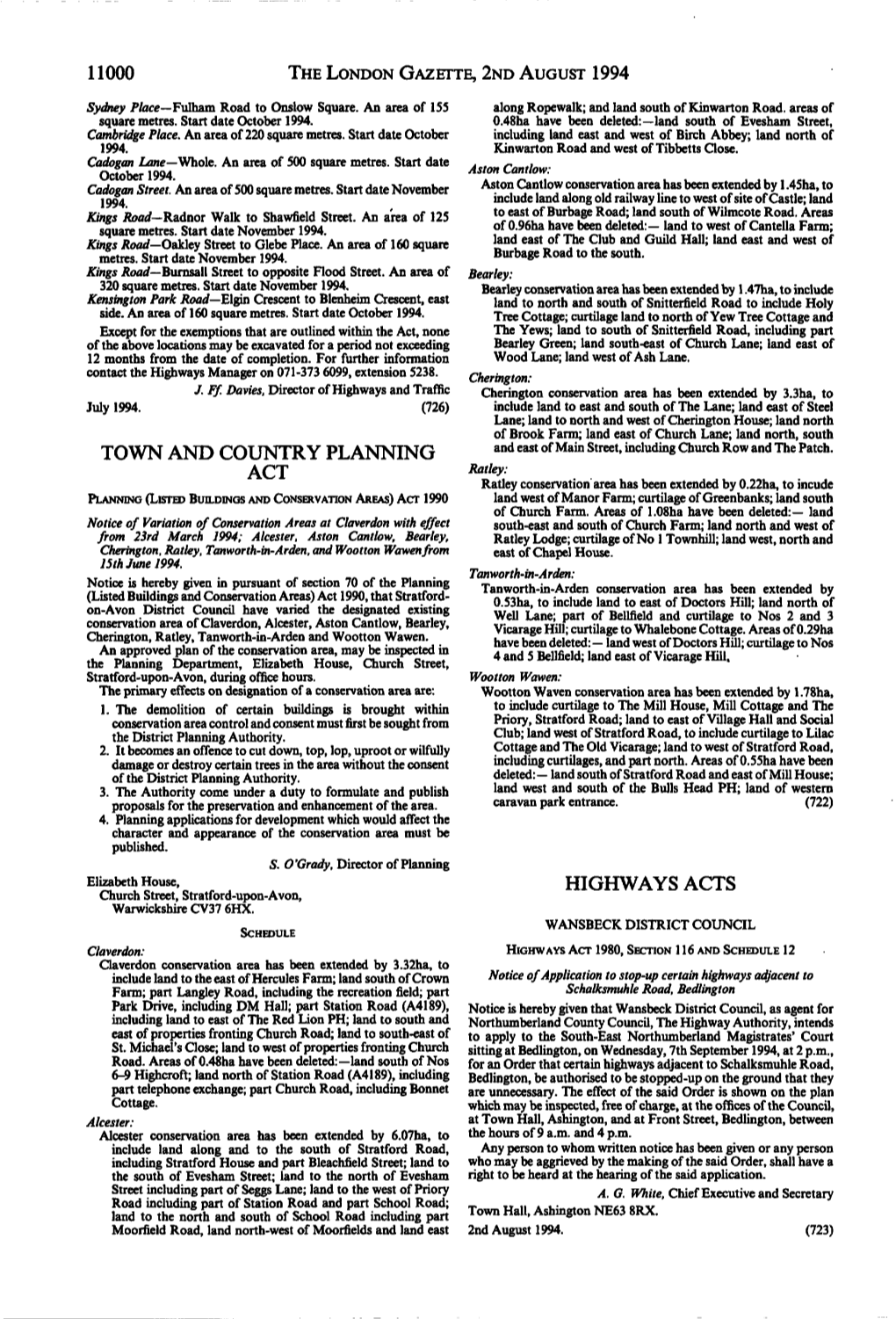 TOWN and COUNTRY PLANNING and East of Main Street, Including Church Row and the Patch