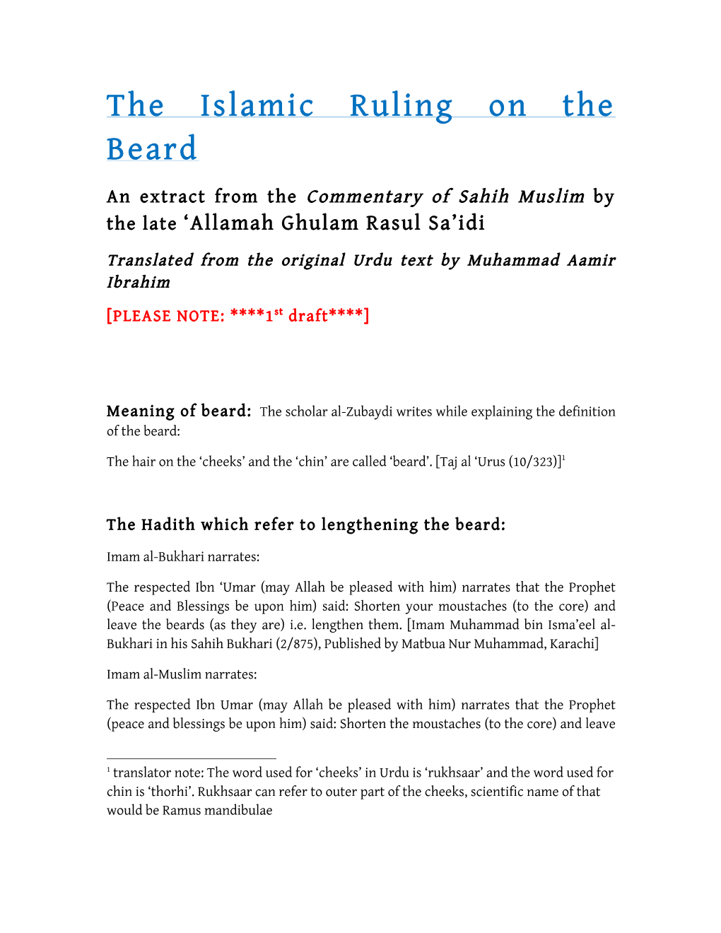 The Islamic Ruling on the Beard