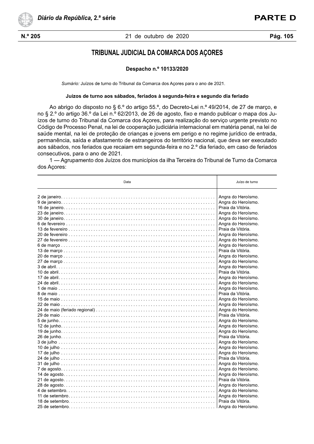 Parte D Tribunal Judicial Da Comarca Dos Açores