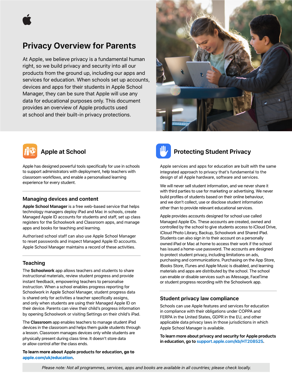 Privacy Overview for Parents (PDF)