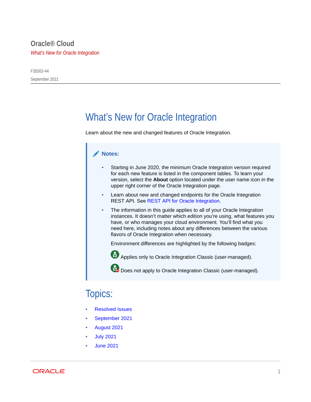 What's New for Oracle Integration