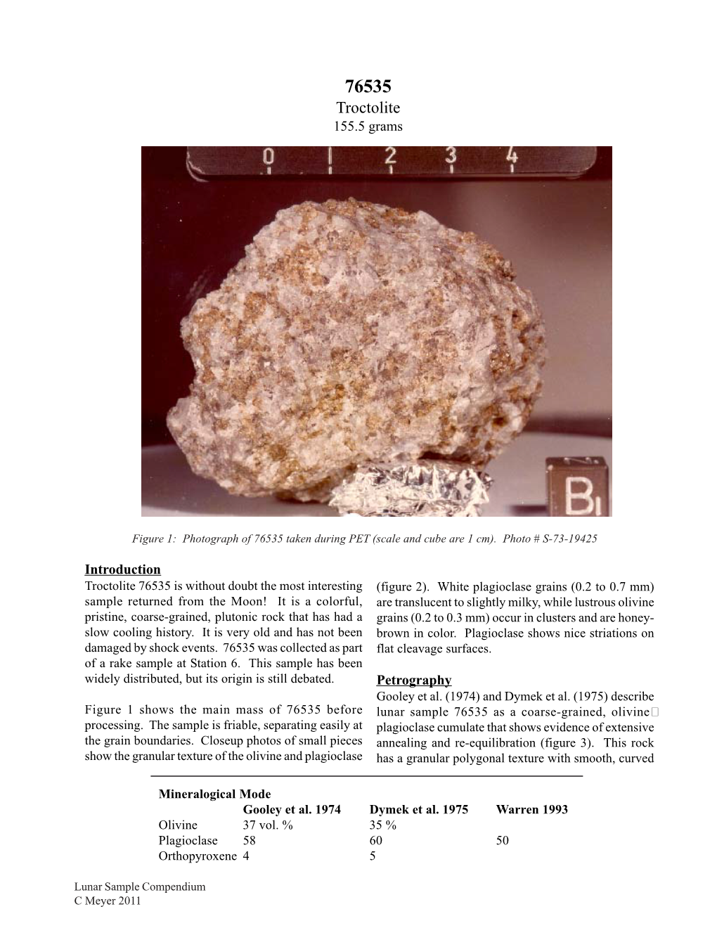 Troctolite 76535 Is Without Doubt the Most Interesting (Figure 2)