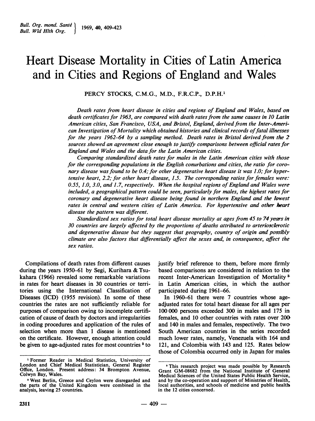 Heart Disease Mortality in Cities of Latin America and in Cities and Regions of England and Wales