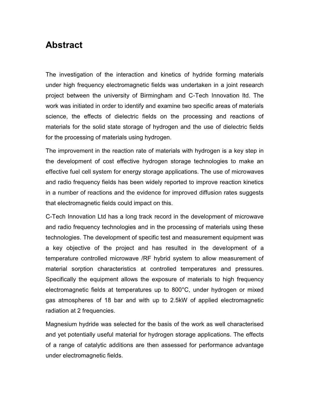 The Effect of Microwave Fields on the Interaction of Hydrogen with Hydride