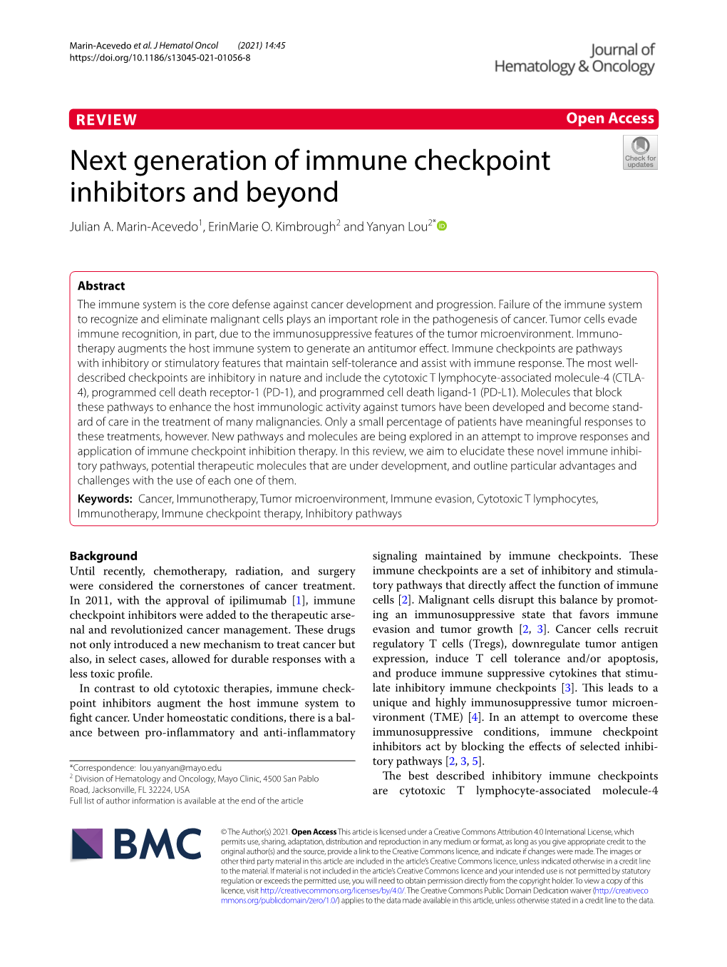Next Generation of Immune Checkpoint Inhibitors and Beyond Julian A
