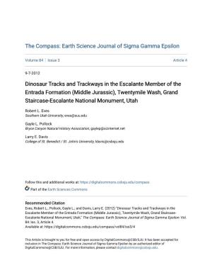 Dinosaur Tracks and Trackways in the Escalante Member of the Entrada Formation (Middle Jurassic), Twentymile Wash, Grand Staircase-Escalante National Monument, Utah