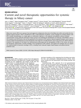 Current and Novel Therapeutic Opportunities for Systemic Therapy in Biliary Cancer