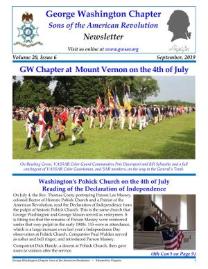 September, 2019 GW Chapter at Mount Vernon on the 4Th of July