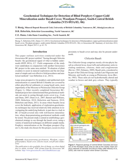 Geochemical Techniques for Detection of Blind Porphyry