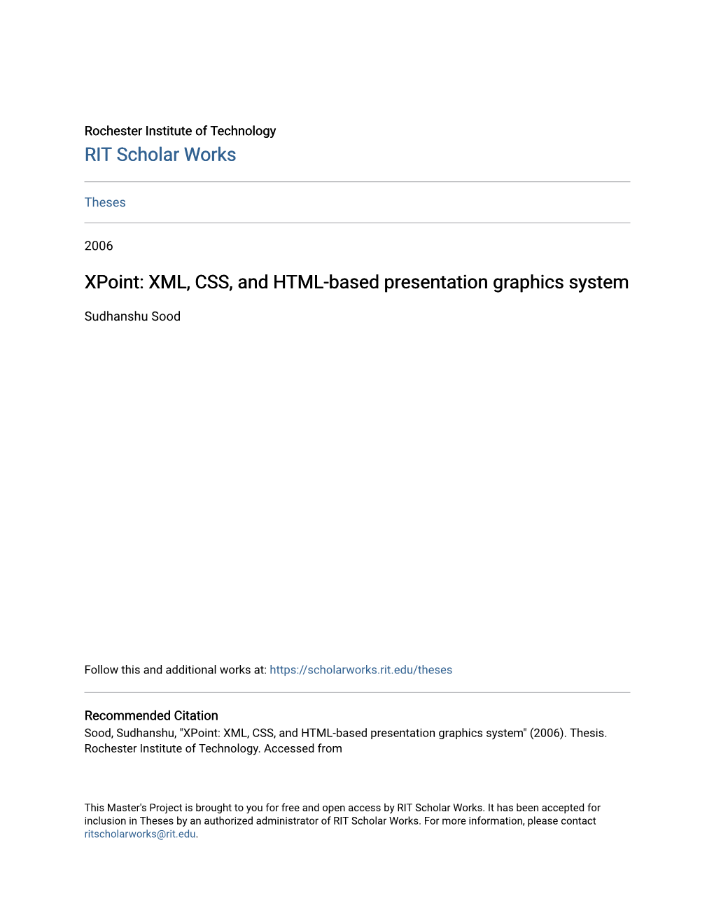 XML, CSS, and HTML-Based Presentation Graphics System