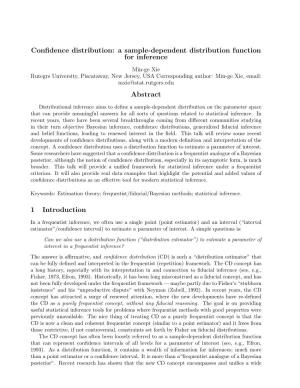A Sample-Dependent Distribution Function for Inference Abstract 1 Introduction