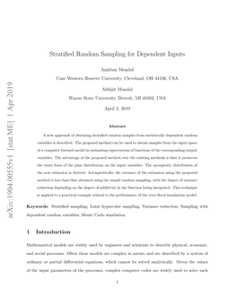 Stratified Random Sampling for Dependent Inputs